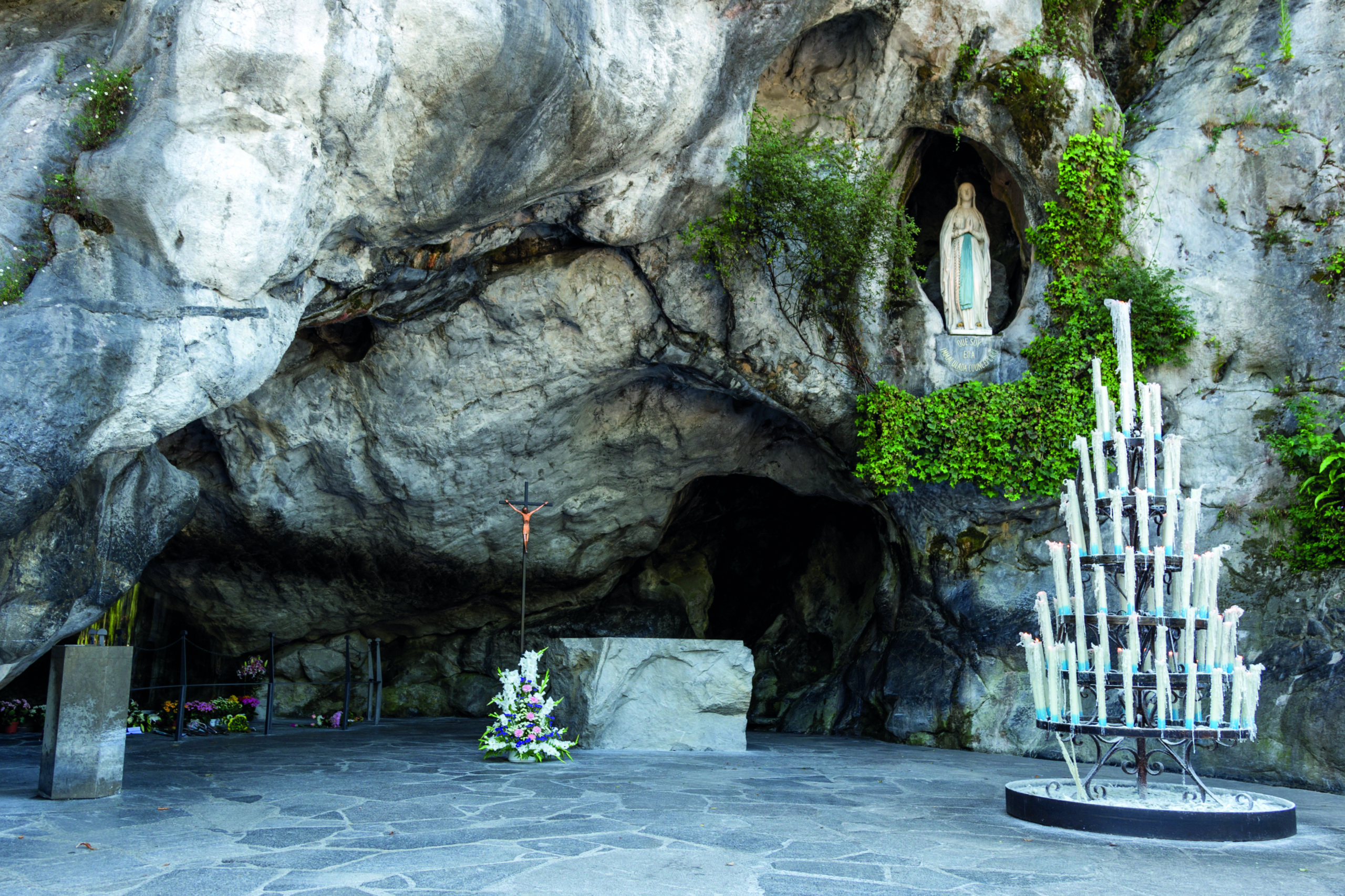 Grotto where St. Bernadette's apparition with Mother Mary took place